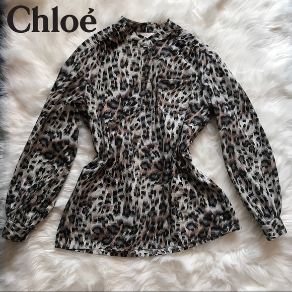 Chloe Tops - ⭕️SOLD⭕️ Authentic Chloe Leopard Print Blouse